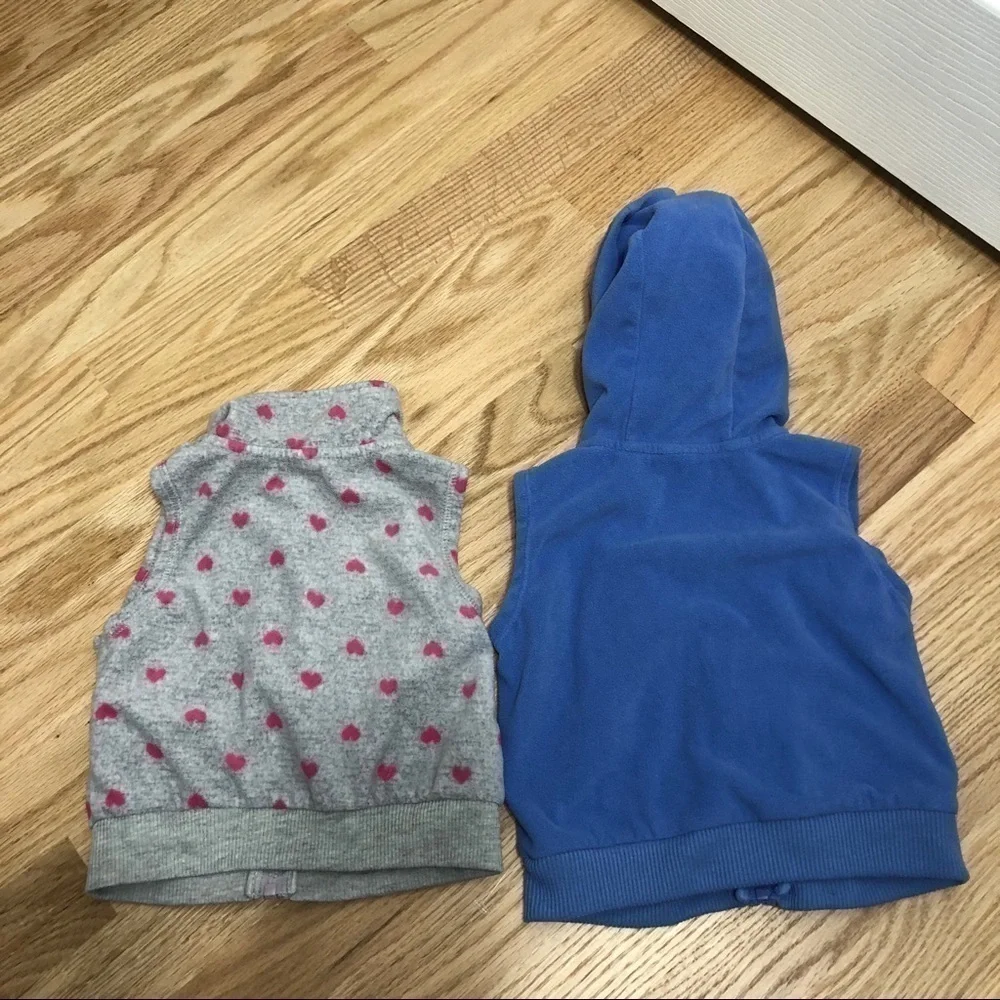 Carter’s Fleece Vests Bundle Blue Aztec Gray 12m